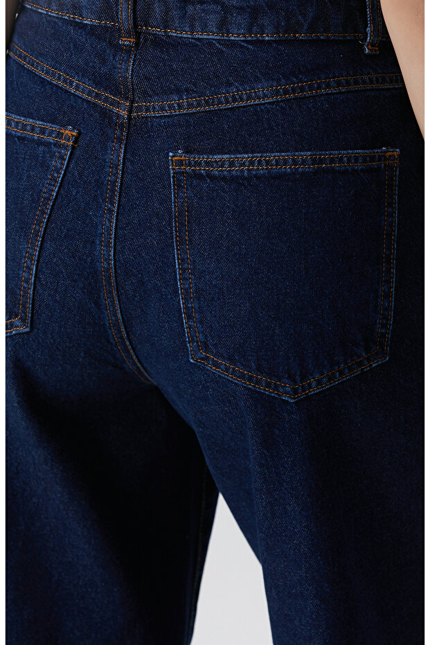 Lacivert Denim Pantolon - 5