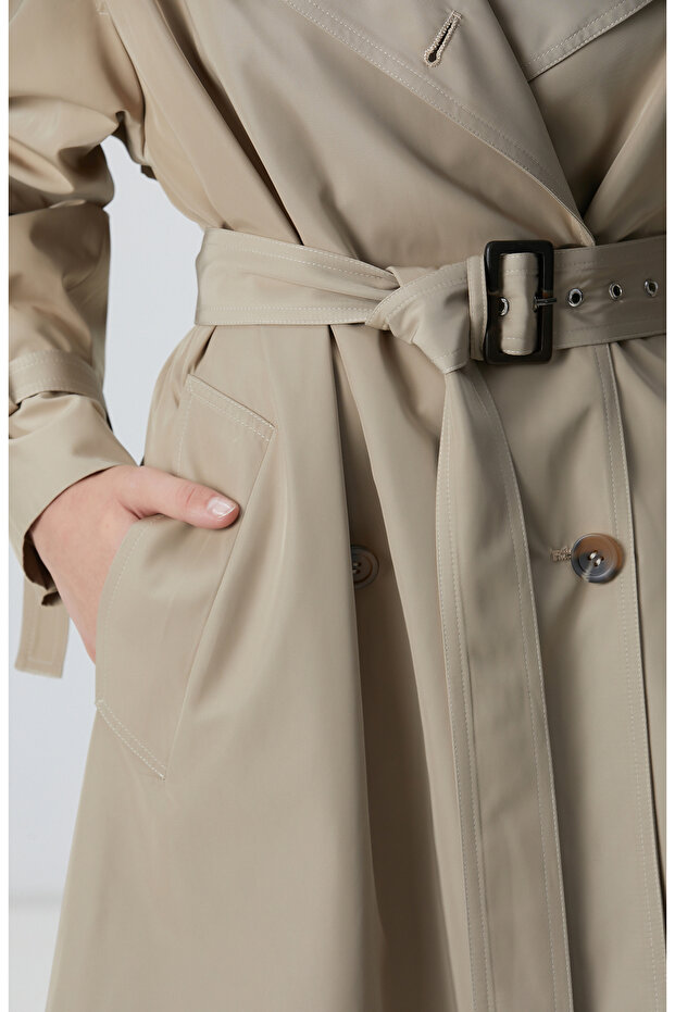Bej Trench Coat - 5