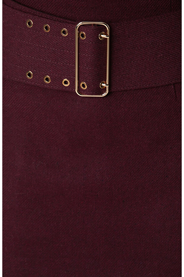 Vişne Yün Karışımlı Etek - 7