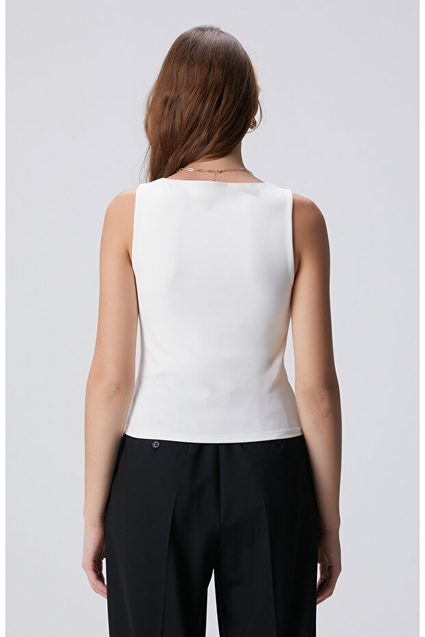 Kırık Beyaz Örme Atlet - 5