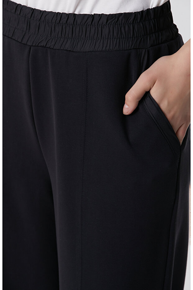 Siyah Modal Karışımlı Eşofman - 5