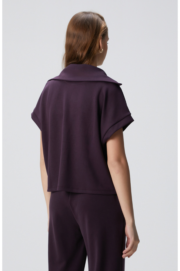 Mor Modal Karışımlı Sweatshirt - 5