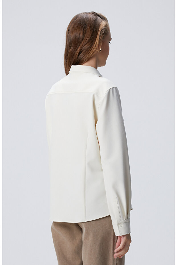 Kırık Beyaz Dış Gömlek - 6