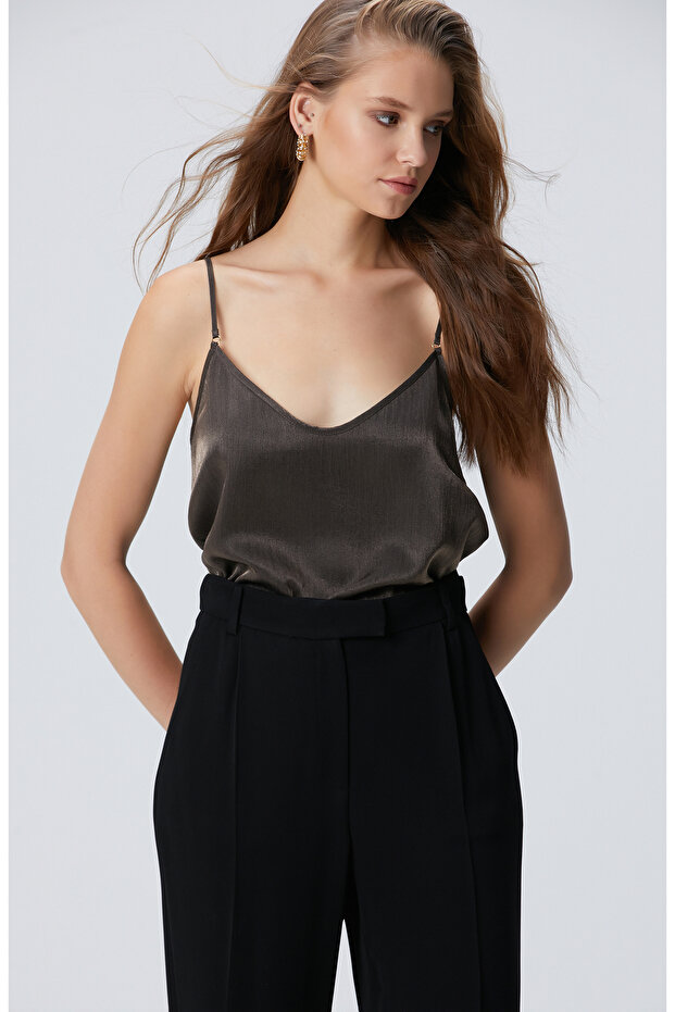 Haki Varaklı Bluz - 3