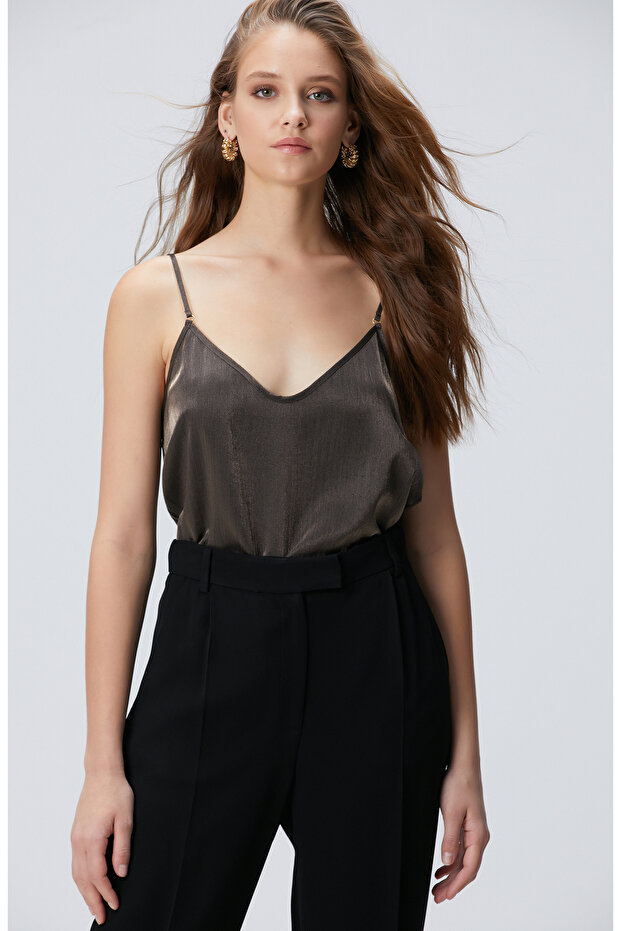 Haki Varaklı Bluz - 1