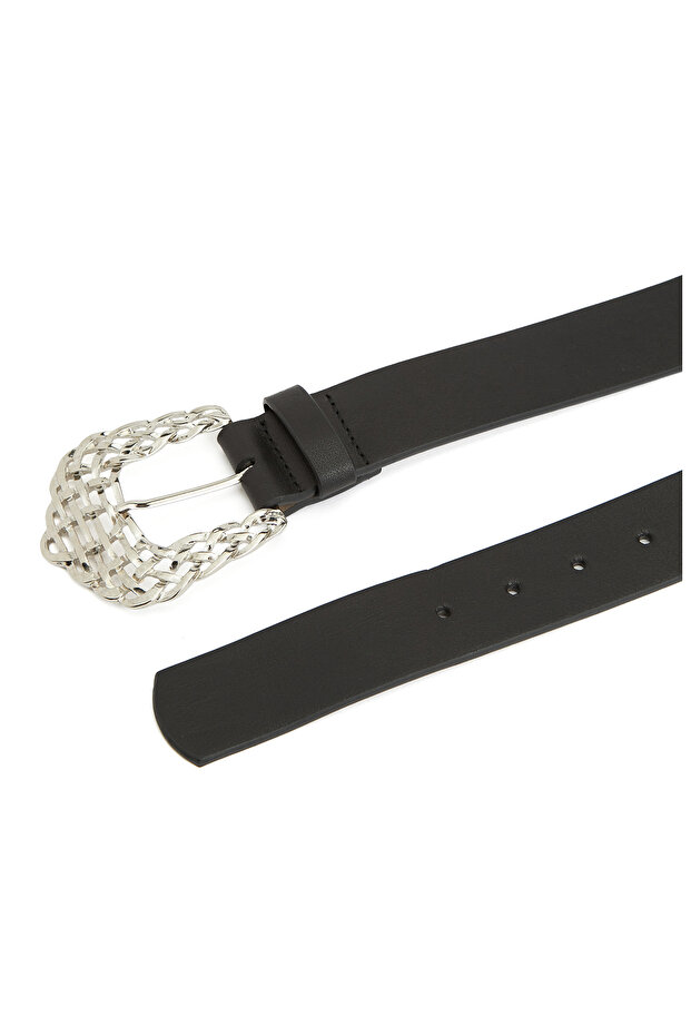 Siyah Kadın Deri Kemer - 2