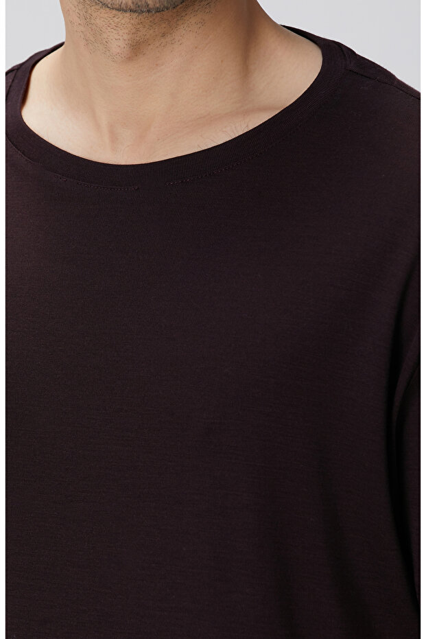 Bordo Yün T-shirt - 6