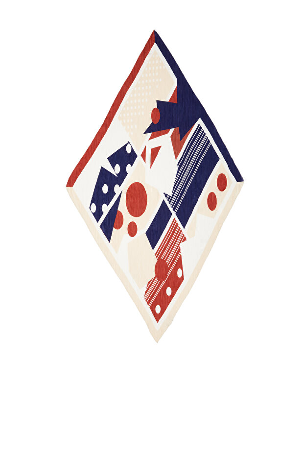 Renkli Pliseli Kadın Fular - 1