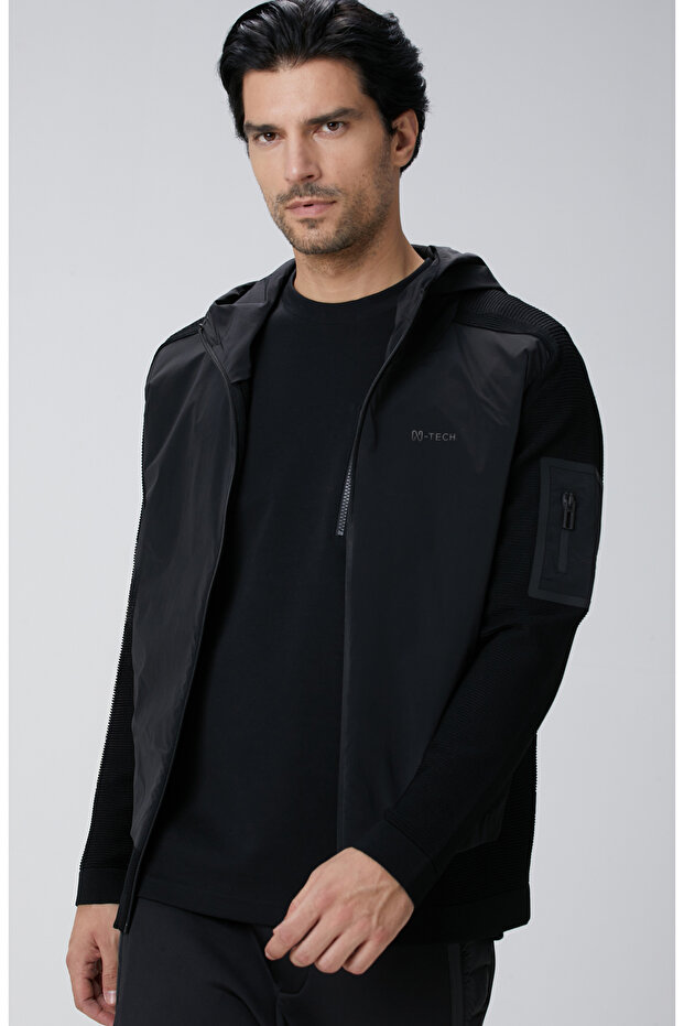 N-Tech Siyah Scuba Detaylı Triko Mont - 2