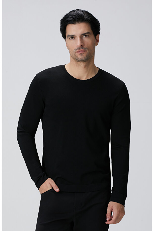 N-Tech Siyah Basic Triko Kazak - 2