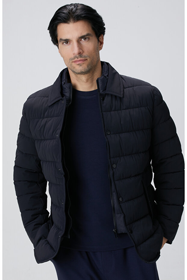 Lacivert Puffer Coat Ceket - 3