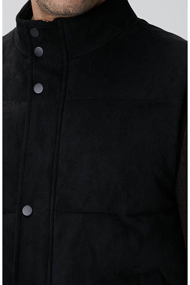 Siyah Kapitoneli Casual Yelek - 6