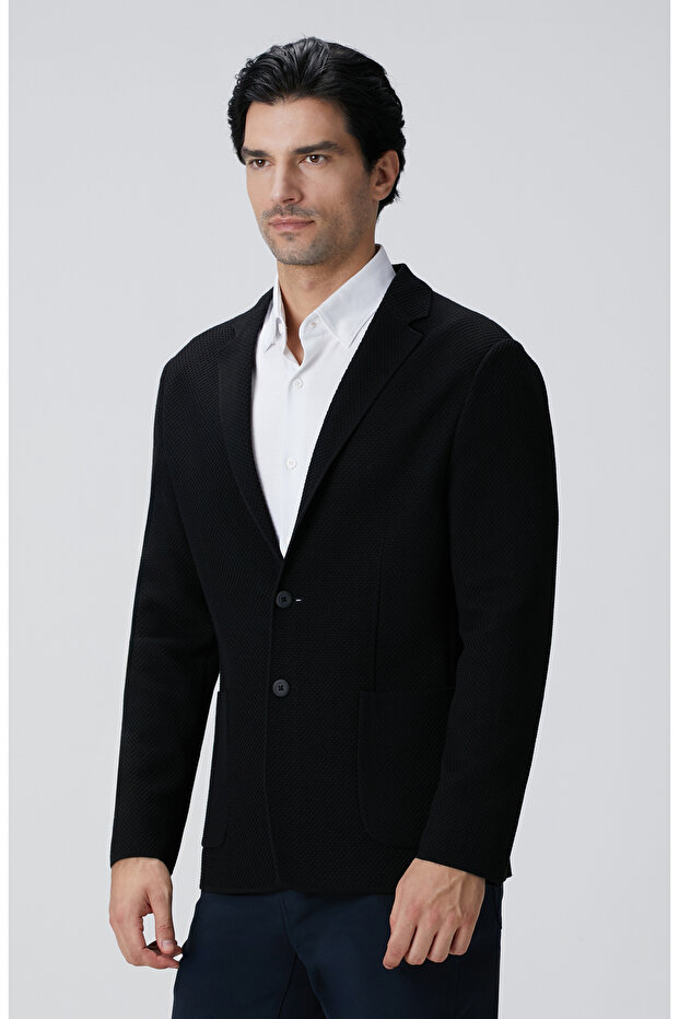 N-Tech Siyah Triko Ceket - 6