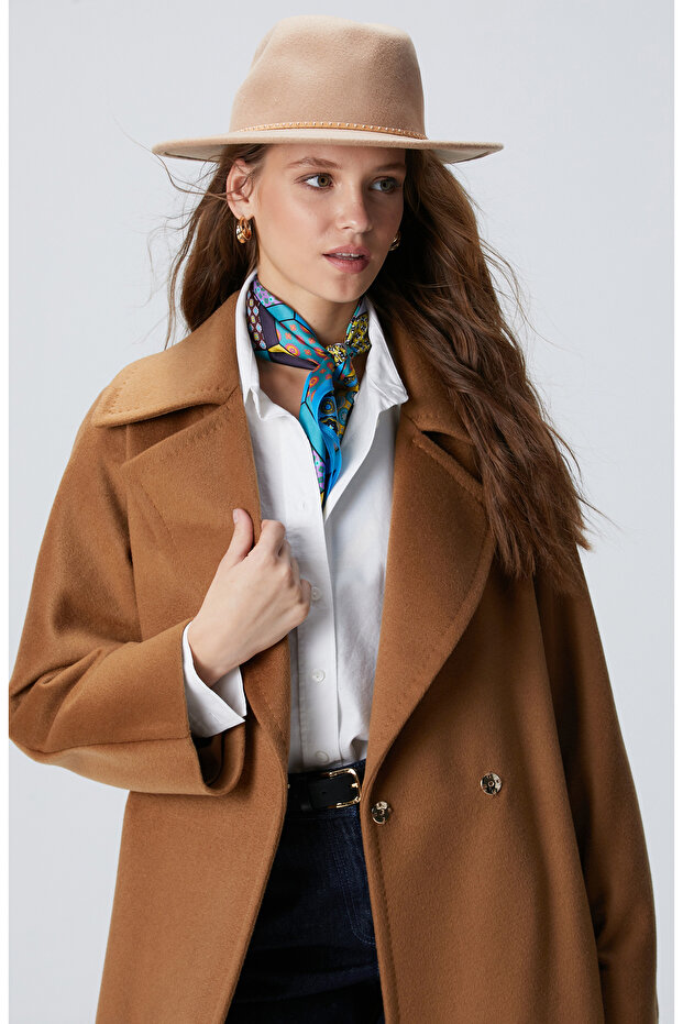 Camel Kadın Yün Şapka - 1