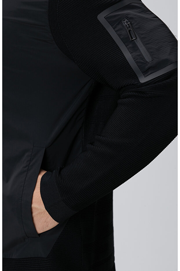 N-Tech Siyah Scuba Detaylı Triko Mont - 7