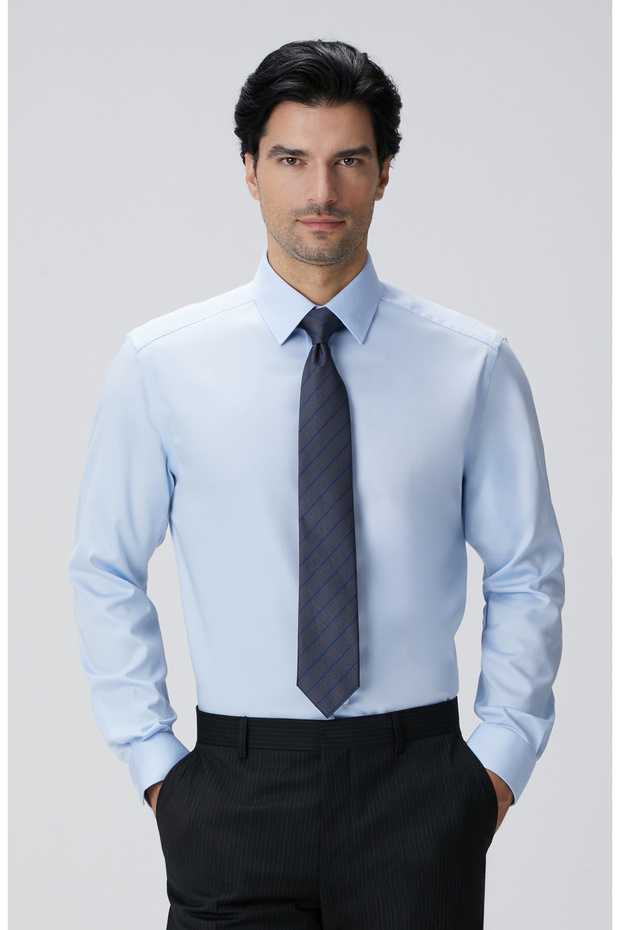 Non-Iron Açık Mavi Gömlek - 3