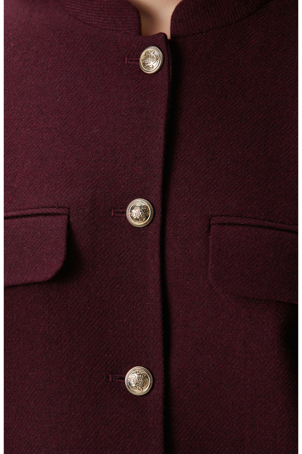 Vişne Yün Karışımlı Ceket - 6