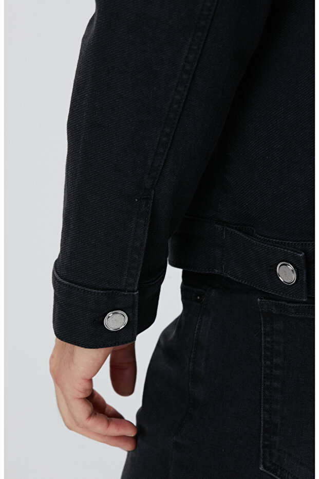 Siyah Denim Mont - 7