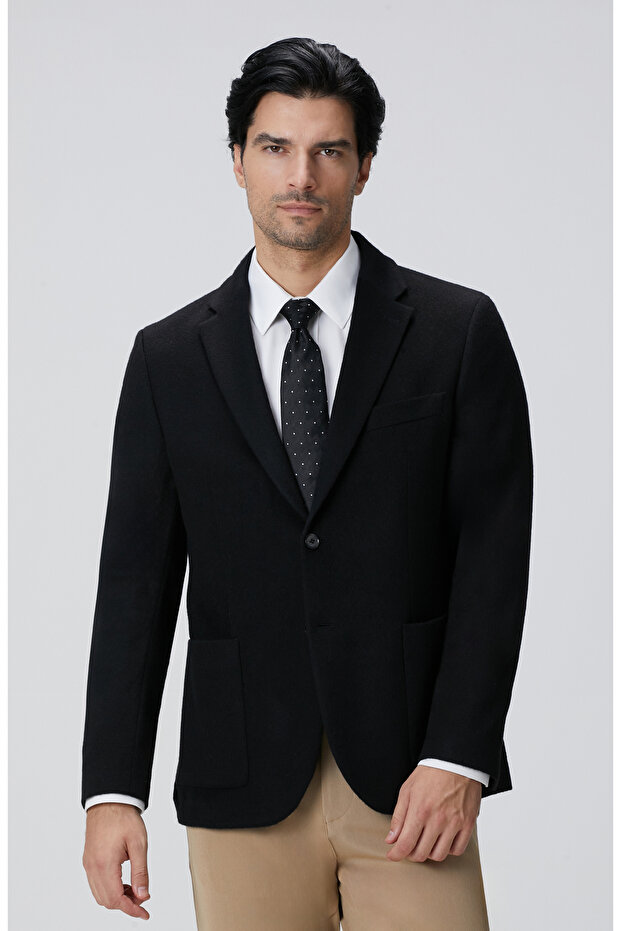 Limited Siyah Kaşmir Ceket - 3