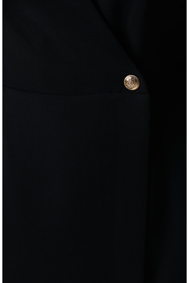 Siyah Aksesuarlı Mini Elbise - 6