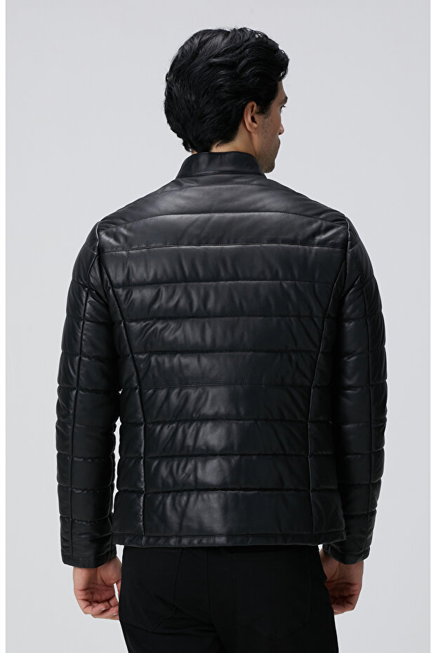 Siyah Kapitoneli Deri Mont - 5