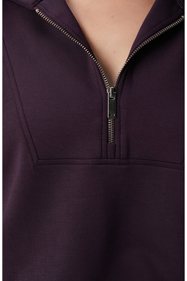 Mor Modal Karışımlı Sweatshirt - 6