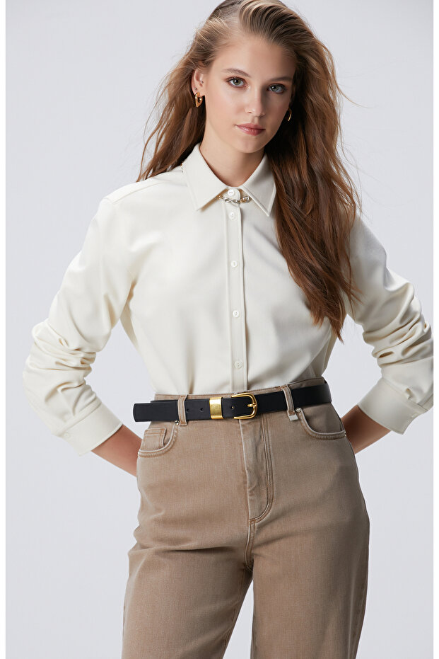 Kırık Beyaz Dış Gömlek - 1