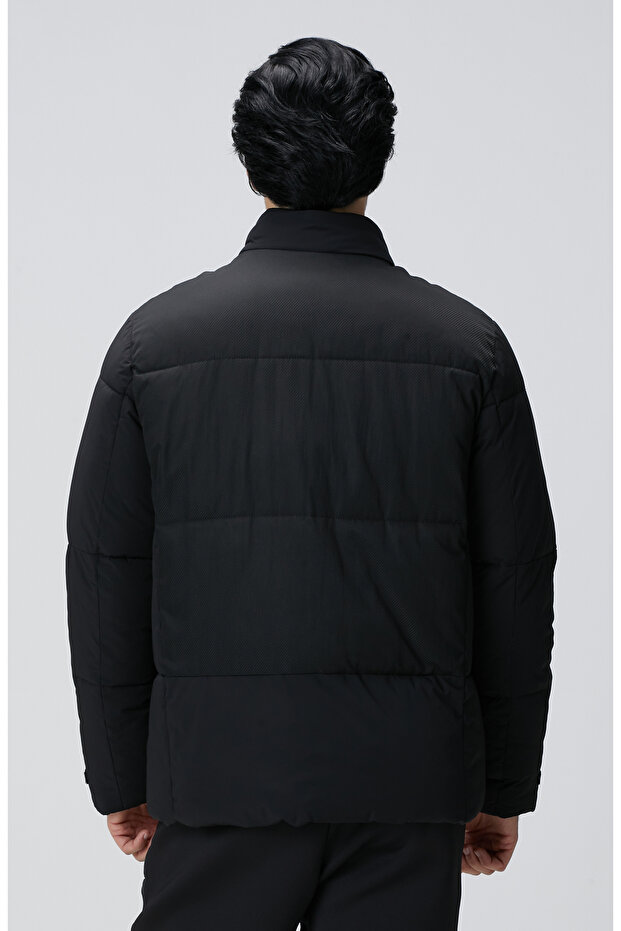 Siyah N-Tech Dik Yaka Puffer Mont - 5