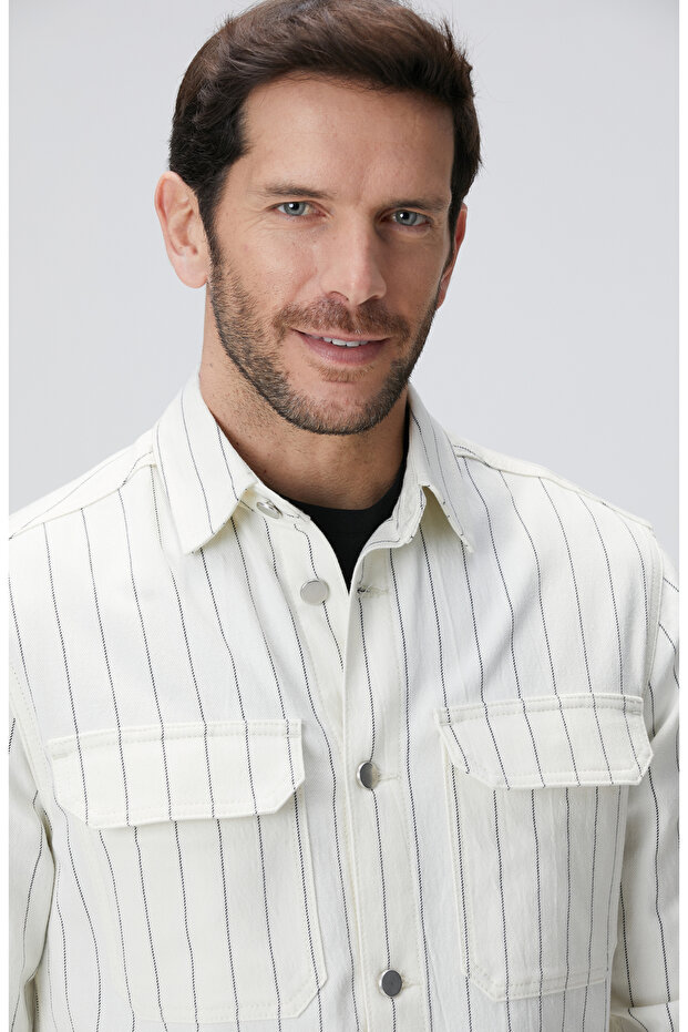 Kırık Beyaz Dış Gömlek - 6