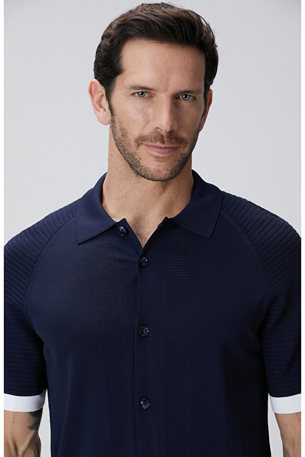 Lacivert Triko Hırka - 6