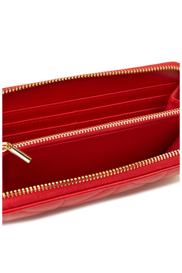 Kırmızı Kapitoneli Kadın Cüzdan - 4