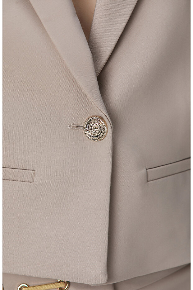 Vizon Tek Metal Düğmeli Ceket - 5