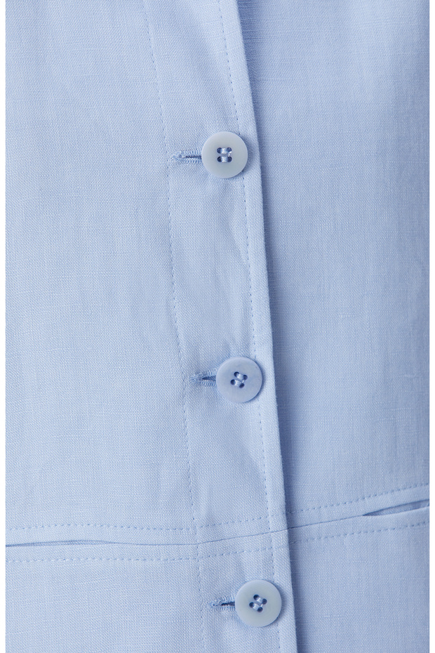 Açık Mavi Keten Ceket - 6