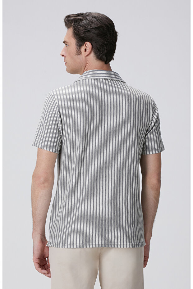 Gri Beyaz Gömlek - 5