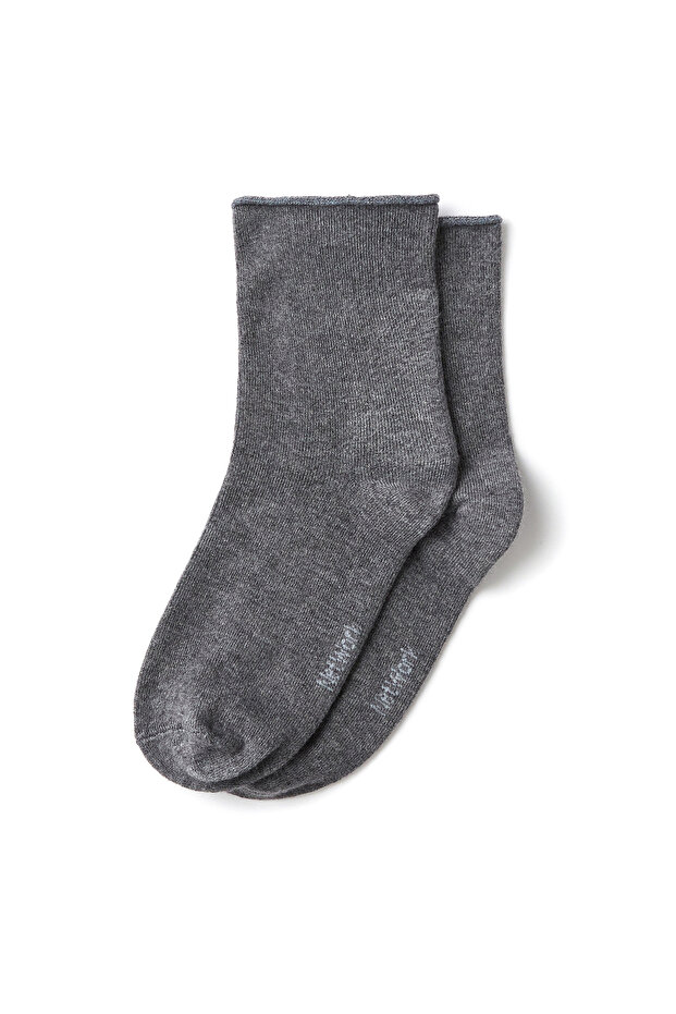 Gri Bambu Kadın Çorap - 1