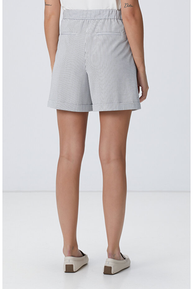 Lacivert Beyaz Şort - 5