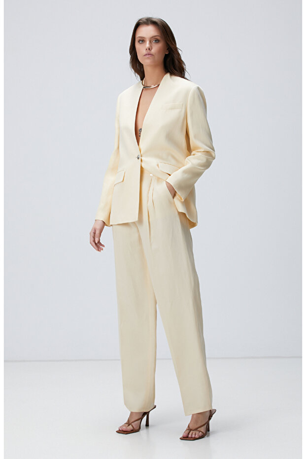 Limited Vanilya Pileli Pantolon - 1