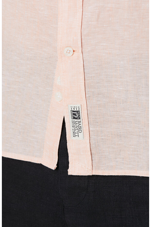 Turuncu Keten Gömlek - 7