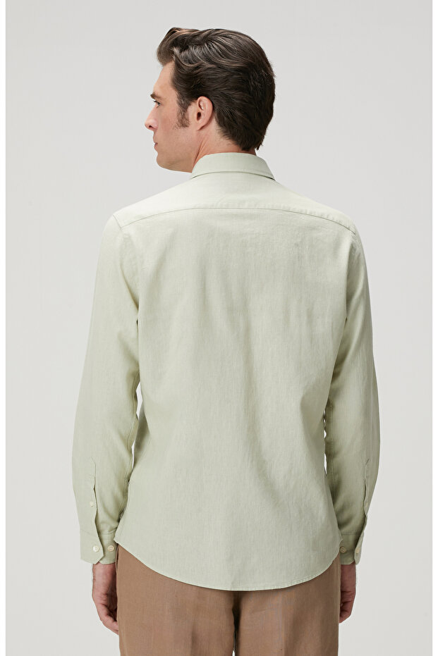 Mint Nane Keten Karışımlı Gömlek - 5