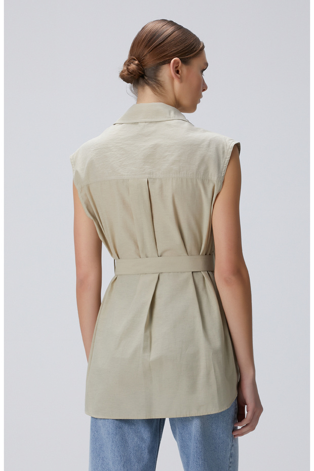 Açık Haki Gömlek - 5