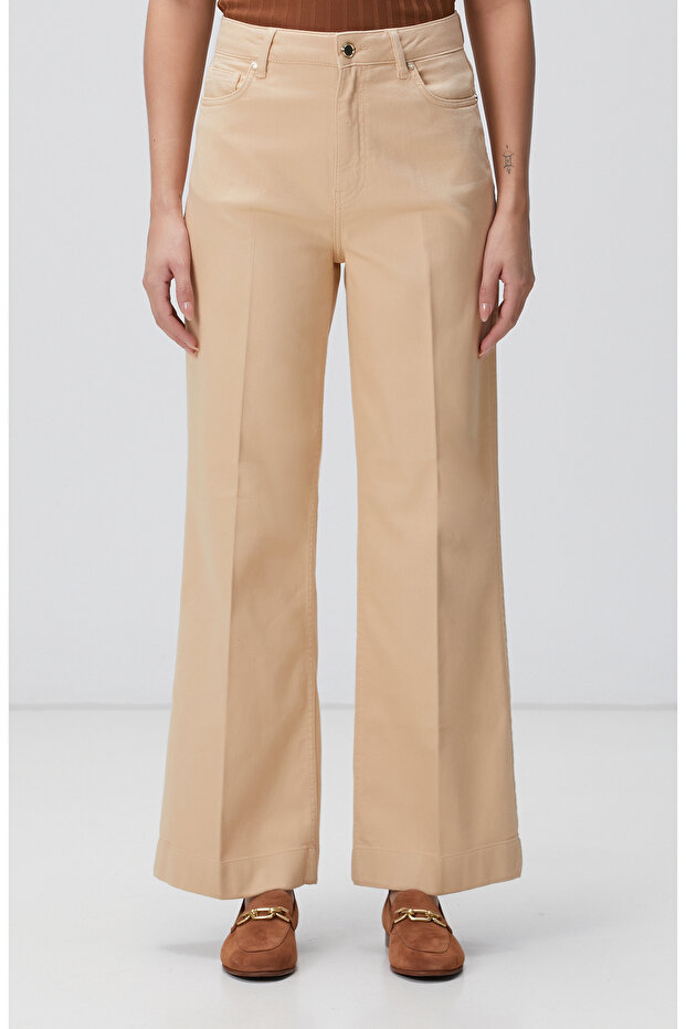 Bej Denim Pantolon - 2