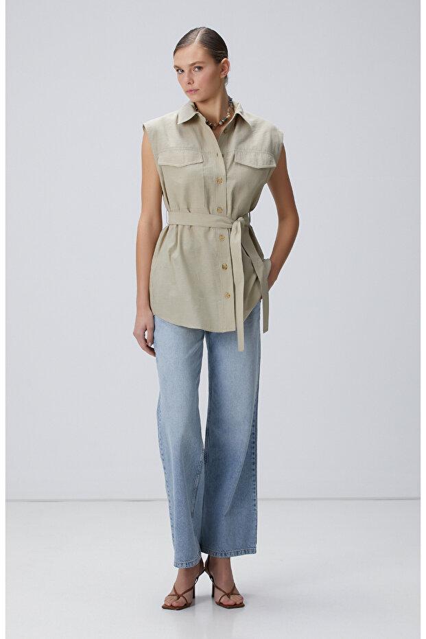 Açık Haki Gömlek - 3