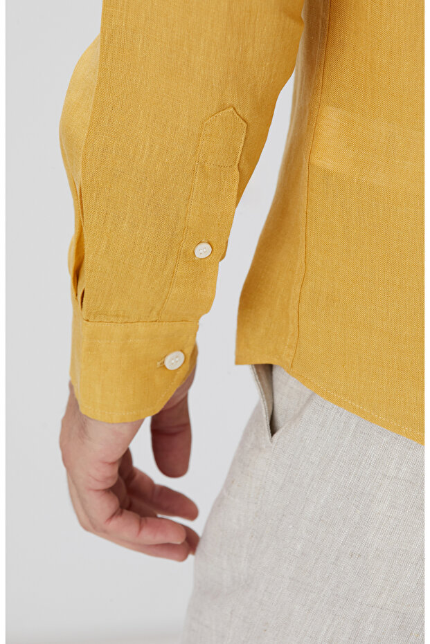 Safran Keten Gömlek - 8