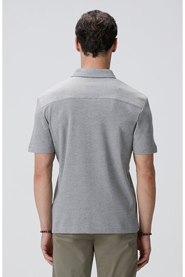 Gri Melanj Jakarlı Gömlek - 5