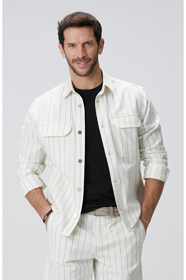 Kırık Beyaz Dış Gömlek - 2