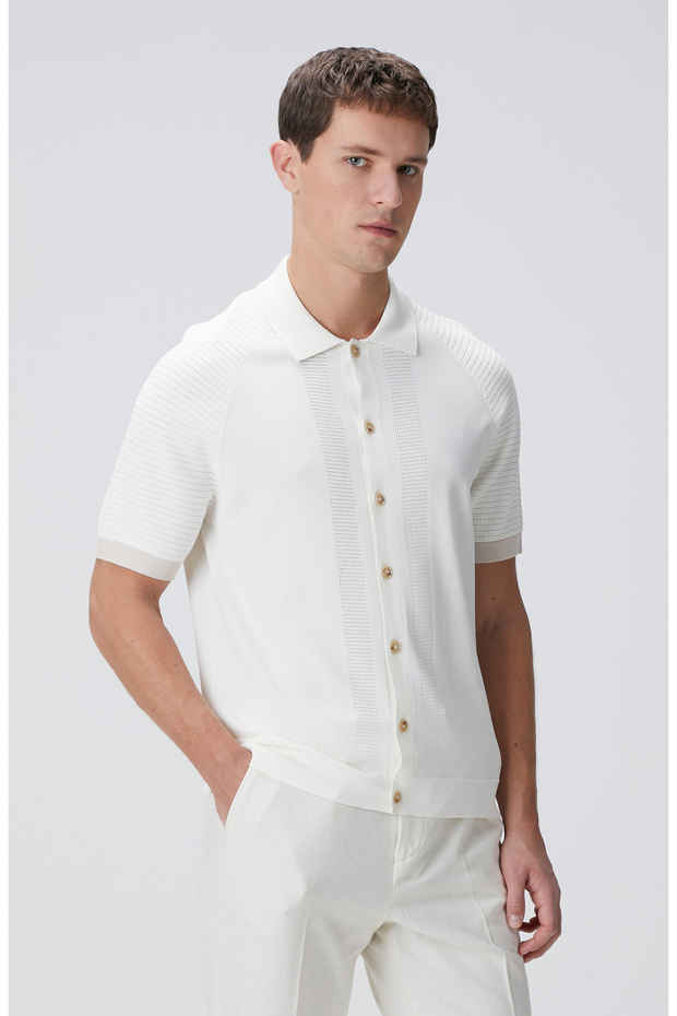 Kırık Beyaz Triko Hırka - 4