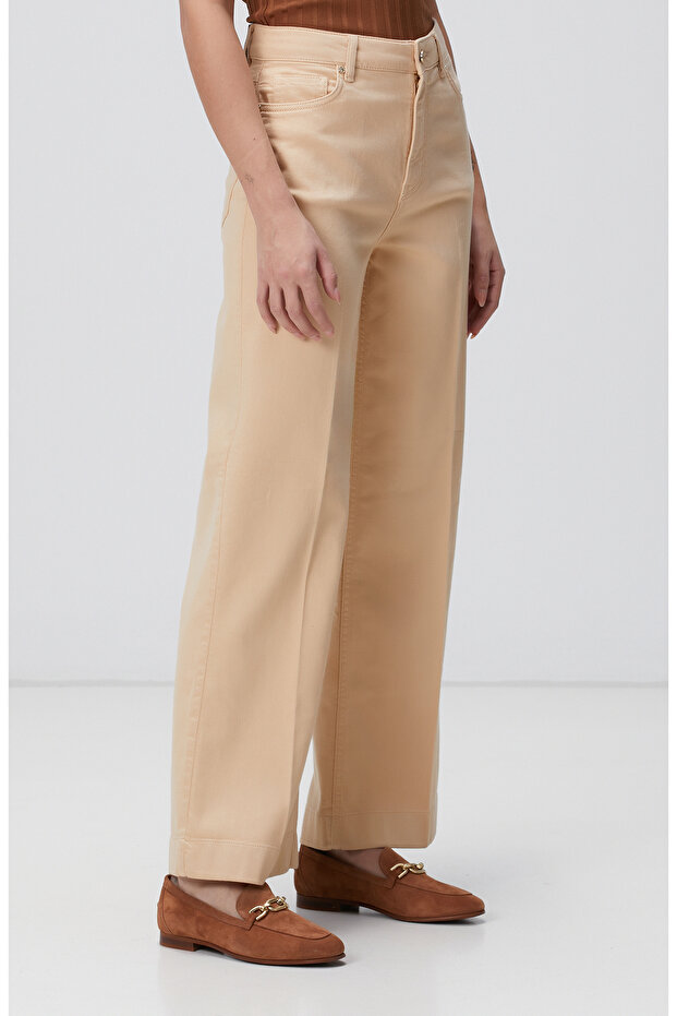 Bej Denim Pantolon - 3