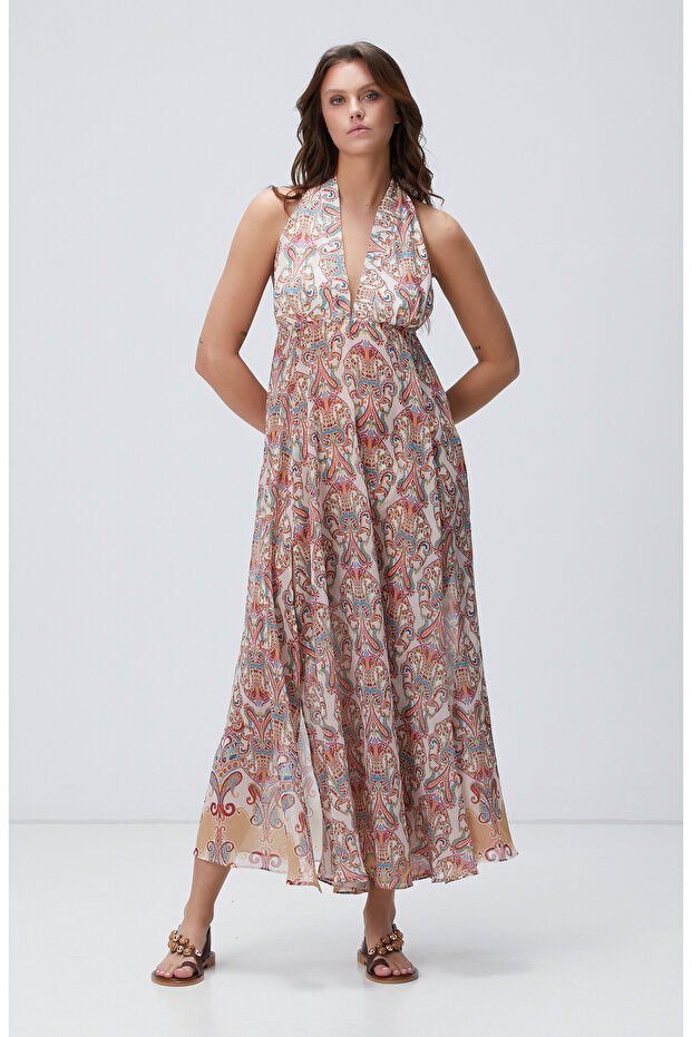 Bej Plaj Elbisesi - 4