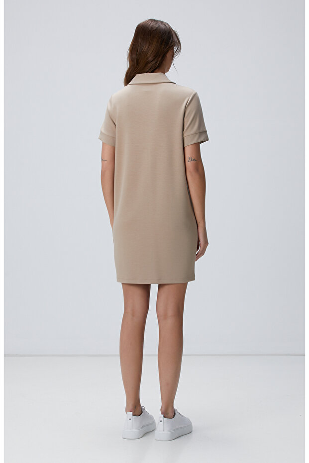 Vizon Polo Yaka Elbise - 5