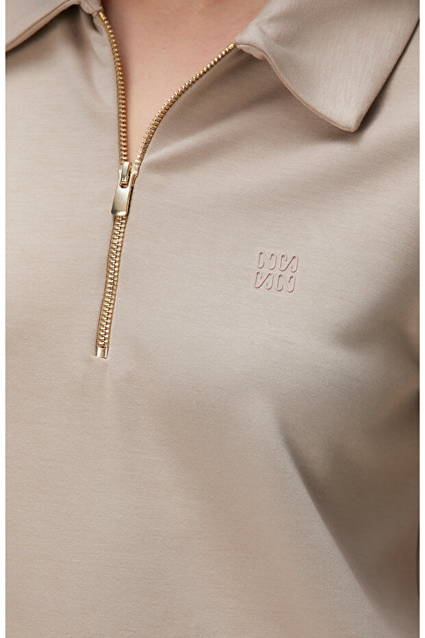 Vizon Polo Yaka Elbise - 6
